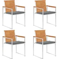 vidaXL Möbel Gartenstühle 4 Stk. mit Kissen Massivholz Akazie - Gartenstühle 3078471