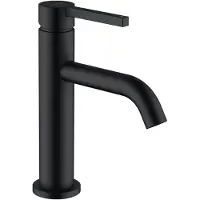 Kludi NOVA FONTE PURA Waschtisch-Einhandmischer, Einlochmontage, Auslaufhöhe 100mm, ohne Ablaufgarnitur, 200263915, Farbe: Mattschwarz
