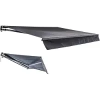 Garden Pleasure Elektrische Gelenkarmmarkise 395x250 cm, mit LED Beleuchtung, motorisiert, anthrazit