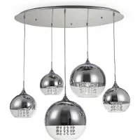 Maytoni Fermi Pendelleuchte P140-PL-170-5-N 5xE27, Nickel, aus Metall, exkl. Leuchtmittel