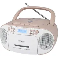 Reflexion RCR2260DAB weiß-pink / Boombox mit DAB+ & UKW Radio, Kassette, CD/MP3, USB und AUX-IN