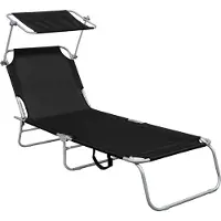 Linder Exclusiv GmbH 3-Bein-Gartenliege mit Dach, Farbe Schwarz