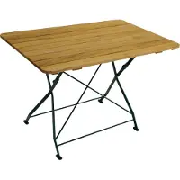 Degamo Gartentisch Biergartentisch Klapptisch BAD TÖLZ 70x110cm rechteckig, Flachstahl grün + Holz Robinie