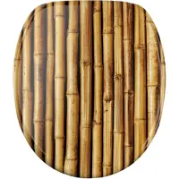 Sanilo WC-Sitz mit Absenkautomatik Bambusa, Toilettendeckel direkt vom Hersteller, Klodeckel, Klobrille, WC Deckel, Toilettensitz, Toilettenbrille