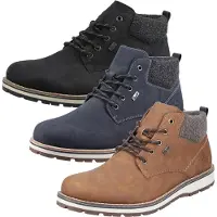 Rieker Herren Stiefelette Schnürung Warmfutter 38419, Größe:45 EU, Farbe:Schwarz