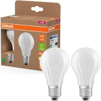 Osram LED Superstar Classic LED-Lampe A 75 in klassischer Kolbenform aus gefrostetem Glas, 5 W, 1055 lm, E27 Fassung, warmweißes Licht mit 2700 K, , 60 mm Durchmesser, 2er-Pack