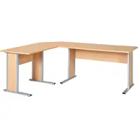 MÖBELPARTNER Eckschreibtisch Lion | HxBxT 75x205x155cm | Kurze Seite links | Buche