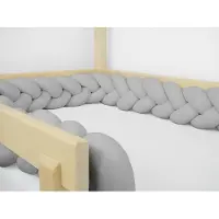 Benlemi Baumwoll-Bettumrandung, geflochten als Zopf aus 3 Strängen 400 cm (4 Meter) Rosa