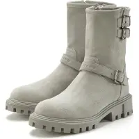 Elbsand Stiefelette Stiefel, Boots, Bikerboots, Lederstiefelette, Lederboots hellgrau Größe 36