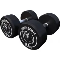 Gorilla Sports 100279-00008-0110, Kurzhantel mit festem Gewicht, Eisenguss, 25 kg, 2 Stück(e)