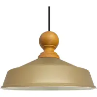 Bamyum Pendelleuchte Asletl Industrielle aus Holz Beige, 41cm, Metall E27 Lampe