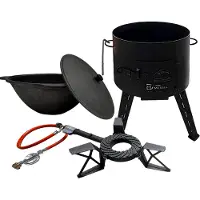 Grillpeter Utschak mit Kazan 16 L aus Gusseise Gasbrenner Feuerofen Set