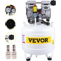 Vevor Silent Flüsterkompressor 40L Druckluftkompressor 1PS/750W Leise Ölfrei Kompressor 8Bar/115PSI Luftkompressor 1440U/min Flüsterkompressor 165L/min Luftkompressor für Werkstatt Reifen Fahrrad