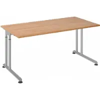 Hjh OFFICE PRO ZENO 16 S | 160x80 - 160 x 80 Nussbaum/Silber h?henverstellbar