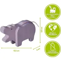 Everearth Bambus Nilpferd – Nachhaltige Holz-Spielfigur aus Bambus für Kinder - EE33545