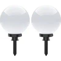 Selltec Kugellampe KIRA SET 2 SET Außenleuchte, IP44 Kugellampe opal Garten, Outdoor, Terrasse