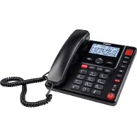 Fysic FX-3940 - Schnurgebundenes Telefon mit Display und großen Tasten für Senioren, Schwarz