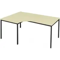 LÜLLMANN Freiformtisch, Winkel links, 750 x 2000 x 800/1200 x 800 mm, tiefschwarz/ahorn