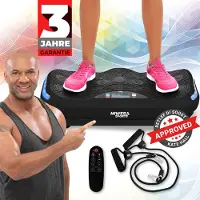 Miweba 4D Vibrationsplatte MV300 | Vibrotrainer - Fitnessgerät - Vibration - Fitness Training - Zubehör - 16 Stufen - Bluetooth - Lautsprecher (Schwarz)
