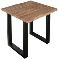 Sam Esstisch Baumkante massiv Akazie stone 80 x 80 cm schwarz LAUREN