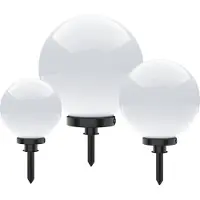 Selltec Kugelleuchte KIRA SET IP44 spritzwasserschutz Kugellampe Erdspieß Garten, Outdoor