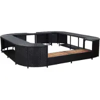 Syfax Whirlpool-Umrandung Quadratisch Schwarz 268x268x55 Poly Rattan