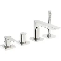 Hansa Fertigmontageset HANSALIGNA 4-Loch-Wannen-Einhandmischer, chrom