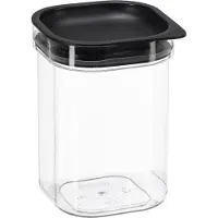 PLAST TEAM Trockenvorratsdose Hamburg 1,6 Liter quadratisch transparent/schwarz