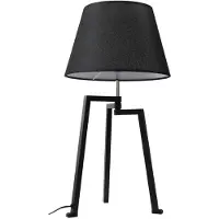 LUCANDE Tischleuchte Amona, schwarz, Textil, 69 cm, Dreibein