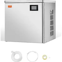 Vevor Eismaschinenkopf kommerzieller Eisbereiter Eismaschine (nur Kopf) 181 kg/Tag, Kopf aus Edelstahl + PE-Kunststoff Eiswürfelmaschine-Kopf mit intelligentem Bedienfeld & Reinigung auf Knopfdruck