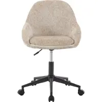 Vente-unique Bürostuhl höhenverstellbar - Samt - Beige - NAODY