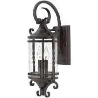 HINKLEY Außenlampe, Glas, IP44, schwarz, klassisch, E14 Fassung