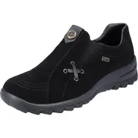 Rieker Damen Slipper Echtleder schwarz, Damen:39 EU