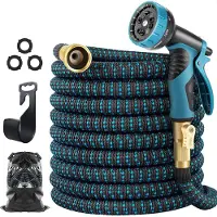 Strex flexibler Gartenschlauch 30 m mit Sprinklerkopf - ausziehbarer Wasserschlauch | 30 m Gartenschlauch mit flexiblem Anschluss und Sprühdüse