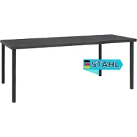 DELUKE Outdoor-Esstisch MELO Anthrazit 190x90x74 cm Stahl | Gartentisch Metall Outdoortisch Terrassentisch