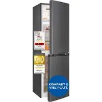 Exquisit Kühl-Gefrierkombination, 193 Liter, No-Frost, LED-Beleuchtung, 4-Sterne-Gefrieren, KGC5195-65-NF-330E inoxlook-az
