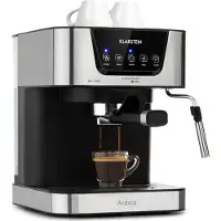 Klarstein 1,5 L Siebträgermaschine für 2 Tasse Kaffee, Mini Espressomaschine mit Milchschäumer, 15 Bar Siebträger Kaffeemaschine Klein, Gute Espresso Kaffeemaschine, Edelstahl-Espressomaschinen 1050 W