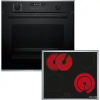 Bosch HBG278BB3 + PKN645BA2E, Zonen-Induktionskochfeld, 4 Zone(n), Glaskeramik, Schwarz, Berührung, 58,3 cm