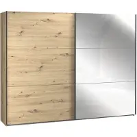Forte Schwebetürenschrank - Artisan Eiche Nachbildung - 269 x 210 cm - mit Spiegel