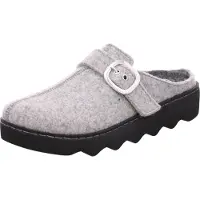 Rohde Damen Pantoffel Softfilz Hausschuh mit Plateau und Schnalle Foggia-D 6117, Größe:39 EU, Farbe:Grau