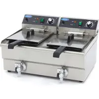 Maxima - Gastro Fritteuse - 2 x 13 l - 2 Körbe - mit Ablasshahn