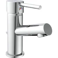 Schutte LAURANA Waschtischarmatur mit Zugstange, Wasserhahn Bad mit Ablaufgarnitur Waschbecken, Mischbatterie Waschbecken Chrom