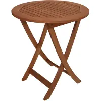Degamo Gartentisch Bistrotisch Klapptisch Holztisch RIO 65cm rund, Eukalyptus geölt
