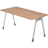 Bümö Schreibtisch Serie-A - Größe: 160 x 80 cm, Nachbildung: Nussbaum