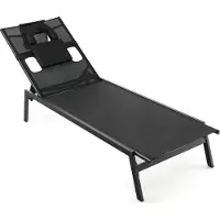 Coast Sonnenliege mit Gesichtsöffnung, Gartenliege mit 5-Fach Verstellbarer Rückenlehne und abnehmbarem Kopfkissen, Terrassenliege Liegestuhl für Pool, Garten, Terrasse, 207 x 63 x 31 cm