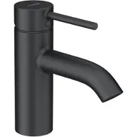 Kludi BOZZ Waschtisch-Einhandmischer, Auslaufhöhe 75mm, PUSH-OPEN Ablaufgarnitur, 382663976, Farbe: Mattschwarz