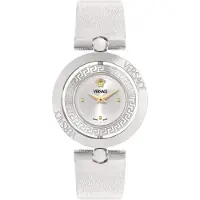 Versace VEHFA0125 Eon Restyling silber gold weiss Leder Damen Uhr NEU