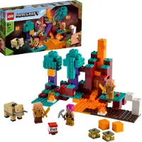 LEGO 21168 Minecraft Der Wirrwald Spielset mit Huntress, Hoglin und 2 Piglins, Spielzeug ab 8 Jahren