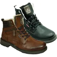 Mustang Herren Stiefelette Schnürboot Reißverschluss Ziernaht 4157-603, Größe:46 EU, Farbe:Braun