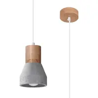 Sollux Hängeleuchte QUBIC grau 1xE27 15W Beton 120x10x10cm